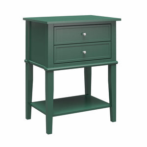 Ameriwood Home Franklin Accent Table with 2 Drawers - Hunter Green