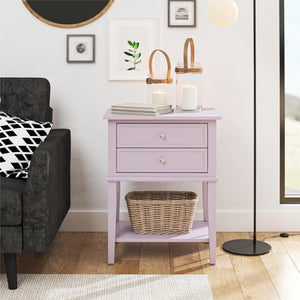 Ameriwood Home Franklin Accent Table with 2 Drawers - Lavender