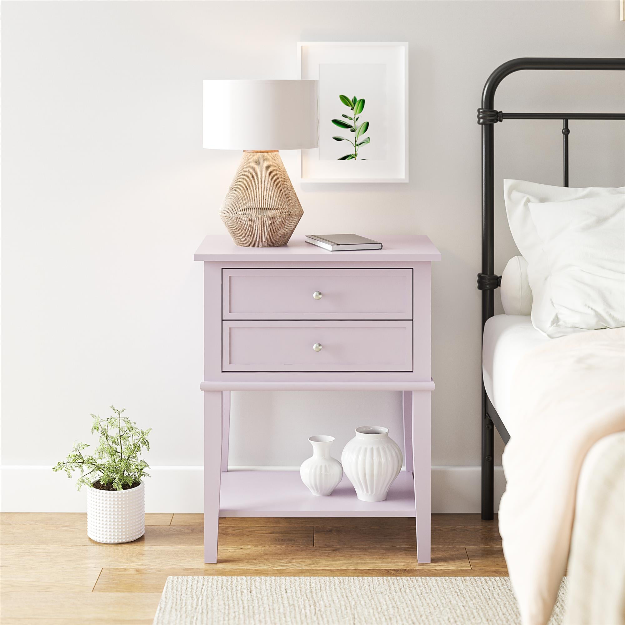 Ameriwood Home Franklin Accent Table with 2 Drawers - Lavender