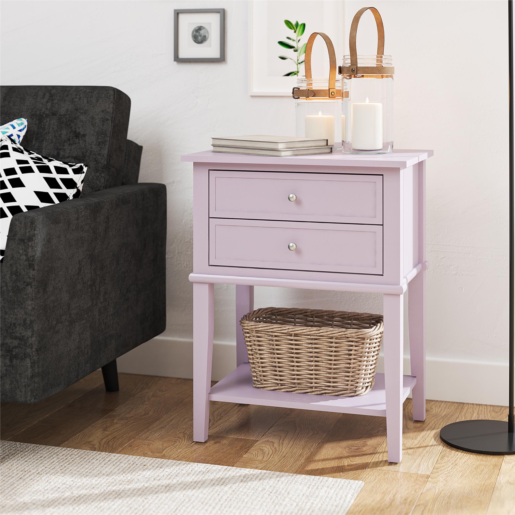 Ameriwood Home Franklin Accent Table with 2 Drawers - Lavender