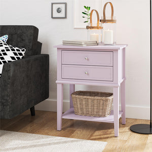 Ameriwood Home Franklin Accent Table with 2 Drawers - Lavender