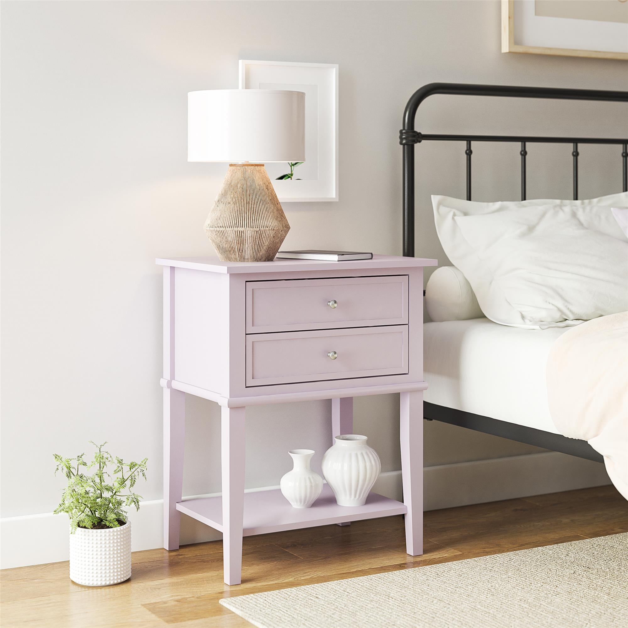 Ameriwood Home Franklin Accent Table with 2 Drawers - Lavender