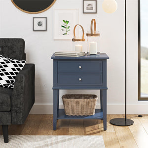 Ameriwood Home Franklin Accent Table with 2 Drawers - Stone Blue 