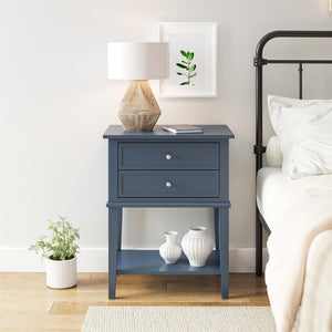 Ameriwood Home Franklin Accent Table with 2 Drawers - Stone Blue 