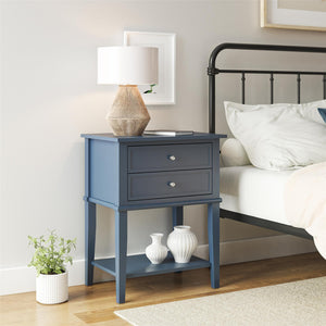 Ameriwood Home Franklin Accent Table with 2 Drawers - Stone Blue 