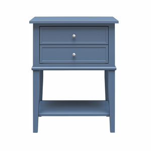 Ameriwood Home Franklin Accent Table with 2 Drawers - Stone Blue 