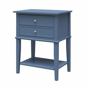 Ameriwood Home Franklin Accent Table with 2 Drawers - Stone Blue 