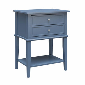 Ameriwood Home Franklin Accent Table with 2 Drawers - Stone Blue 