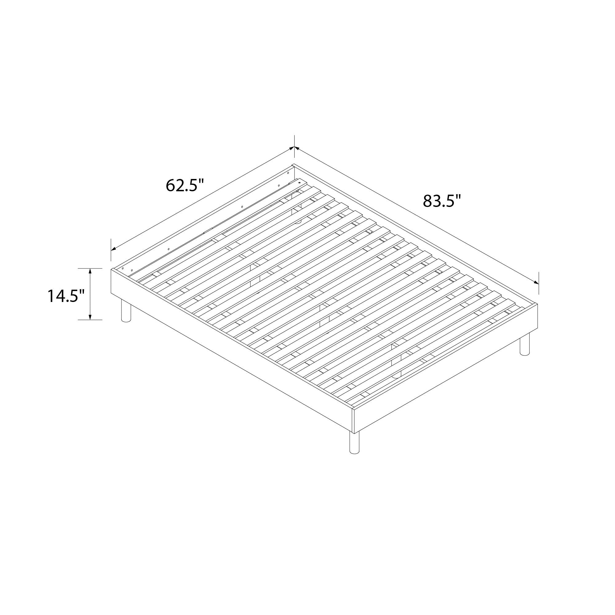 DHP Cologne Wood Bed Frame with Wood Headboard - Light Oak - Queen