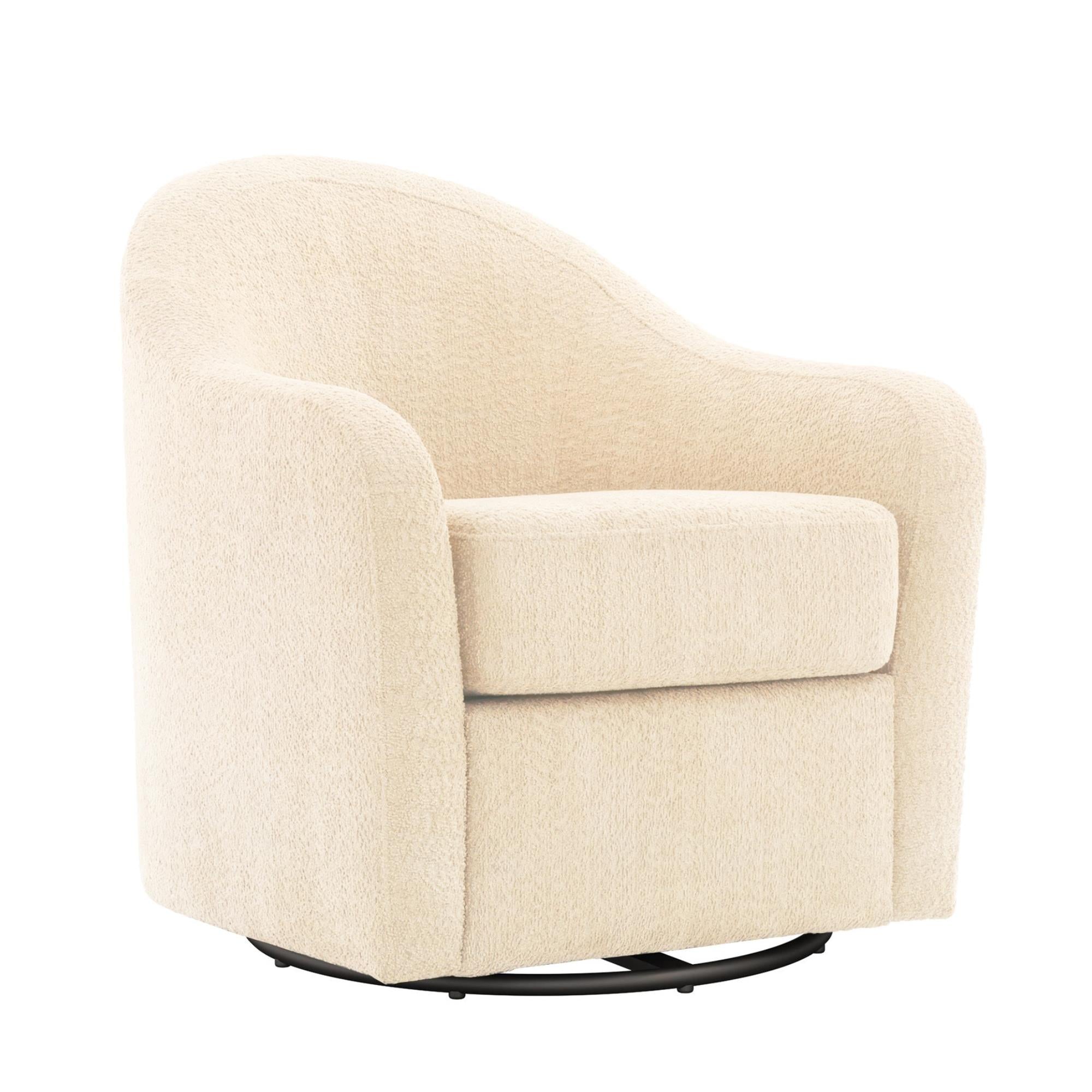 DHP Gentle Swivel Accent Chair - Ivory Boucle