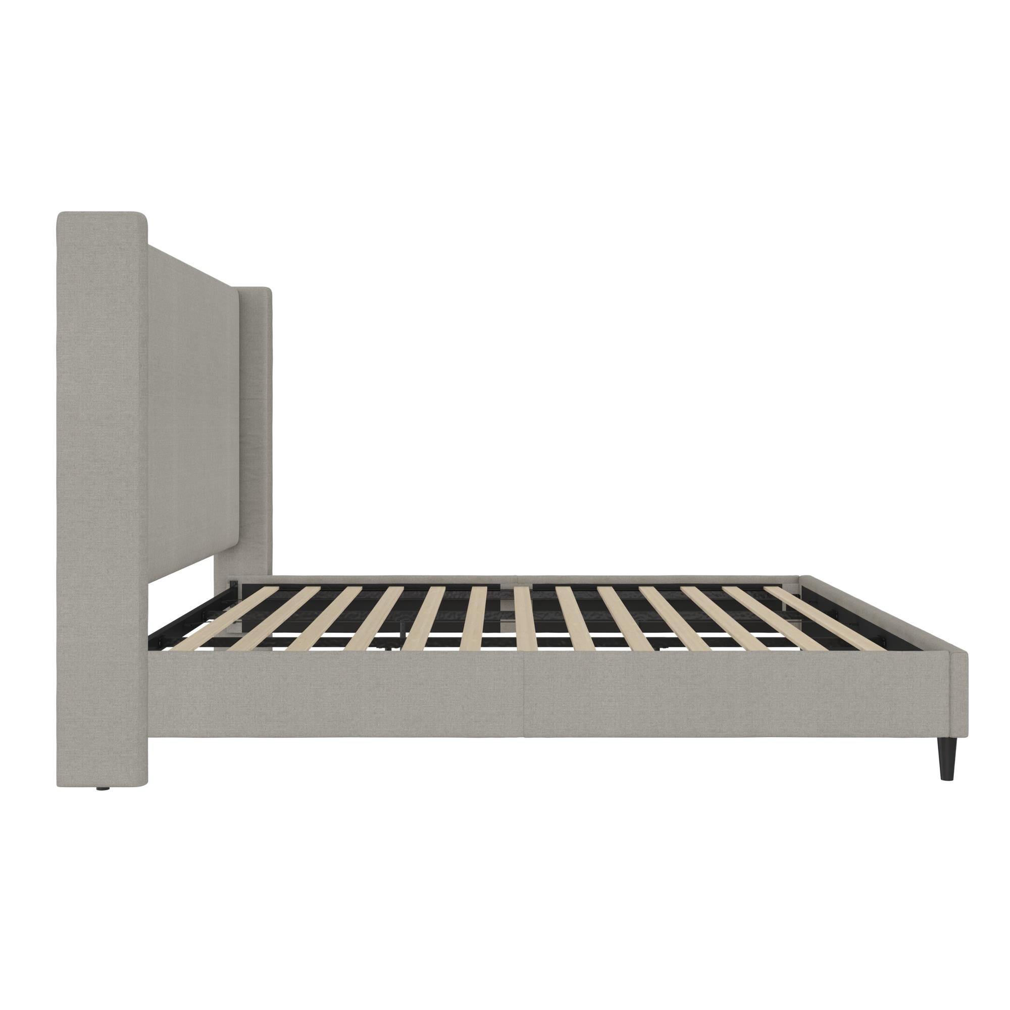 DHP Eveline Upholstered Wingback Bed - Textured Gray Canvas - King