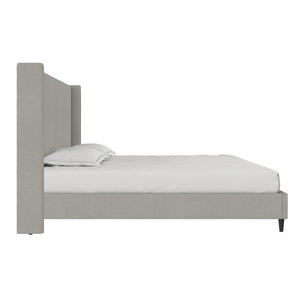DHP Eveline Upholstered Wingback Bed - Textured Gray Canvas - King