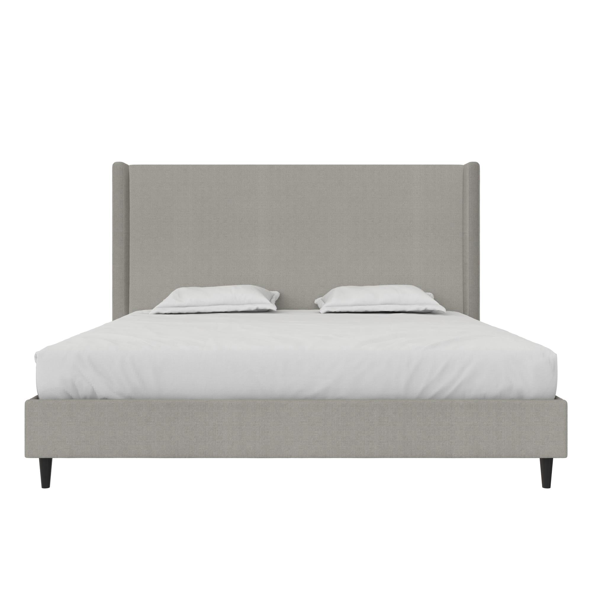DHP Eveline Upholstered Wingback Bed - Textured Gray Canvas - King