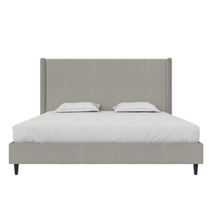 DHP Eveline Upholstered Wingback Bed - Textured Gray Canvas - King