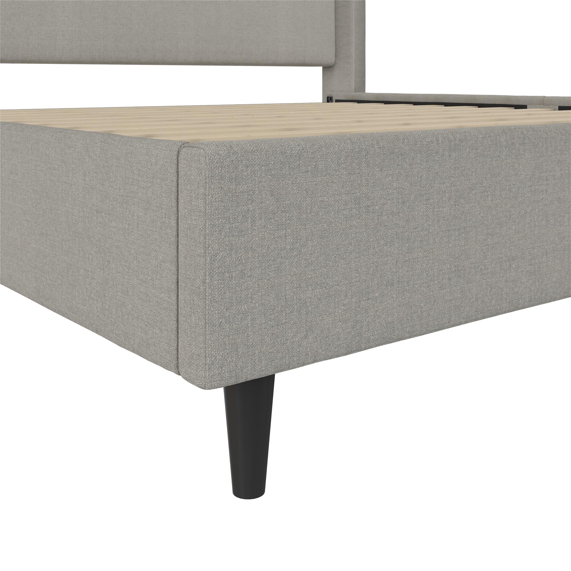 DHP Eveline Upholstered Wingback Bed - Textured Gray Canvas - King