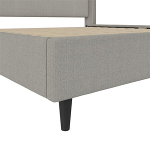 DHP Eveline Upholstered Wingback Bed - Textured Gray Canvas - King