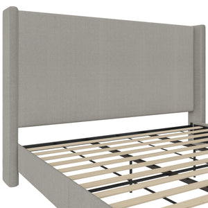 DHP Eveline Upholstered Wingback Bed - Textured Gray Canvas - King