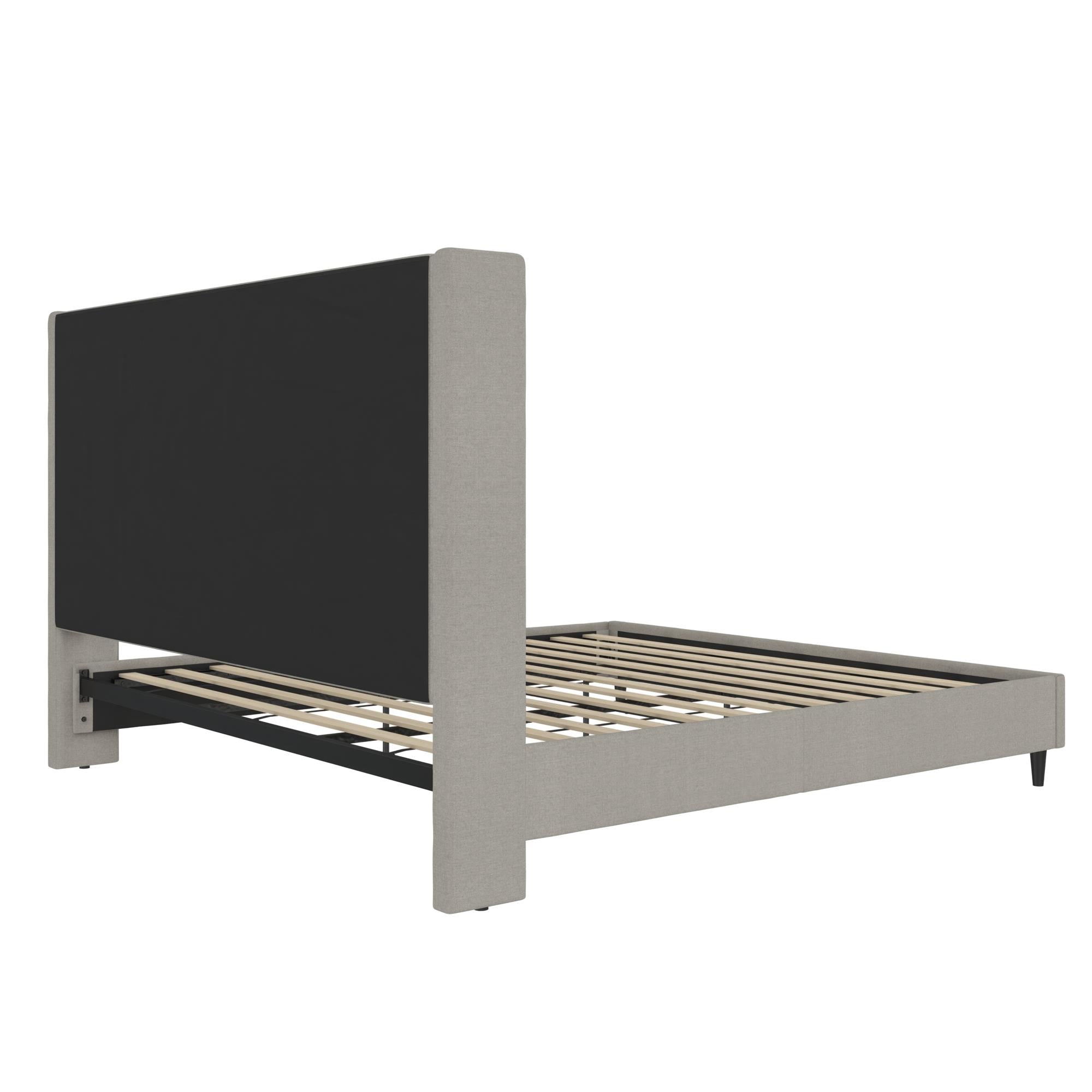 DHP Eveline Upholstered Wingback Bed - Textured Gray Canvas - King