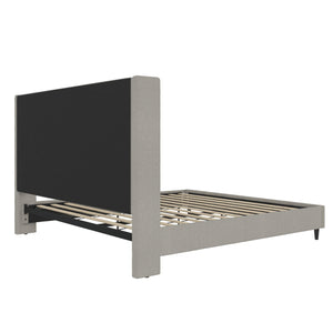 DHP Eveline Upholstered Wingback Bed - Textured Gray Canvas - King
