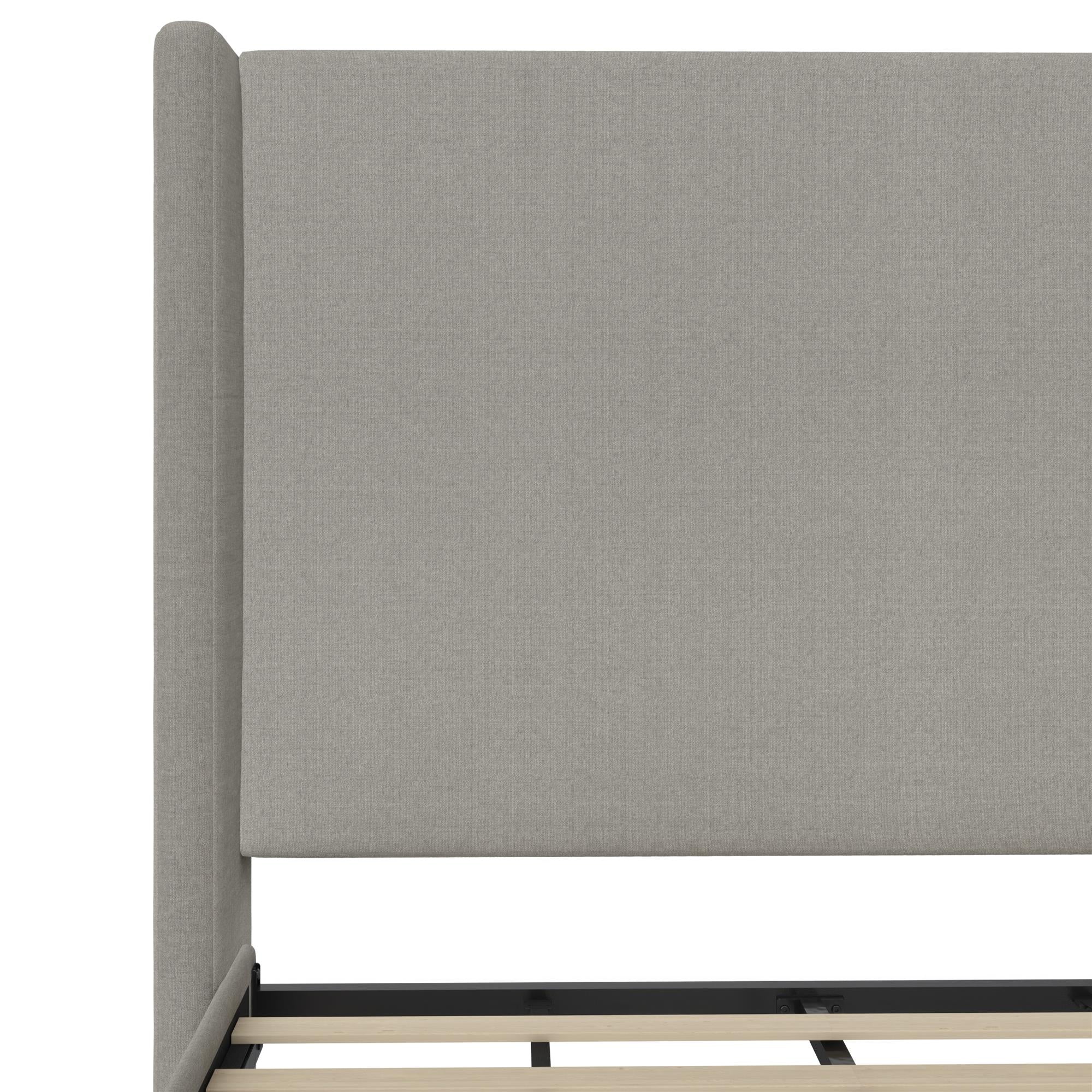 DHP Eveline Upholstered Wingback Bed - Textured Gray Canvas - King