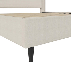 DHP Eveline Upholstered Wingback Bed - Textured Ivory Canvas - King