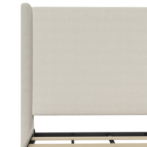 DHP Eveline Upholstered Wingback Bed - Textured Ivory Canvas - King