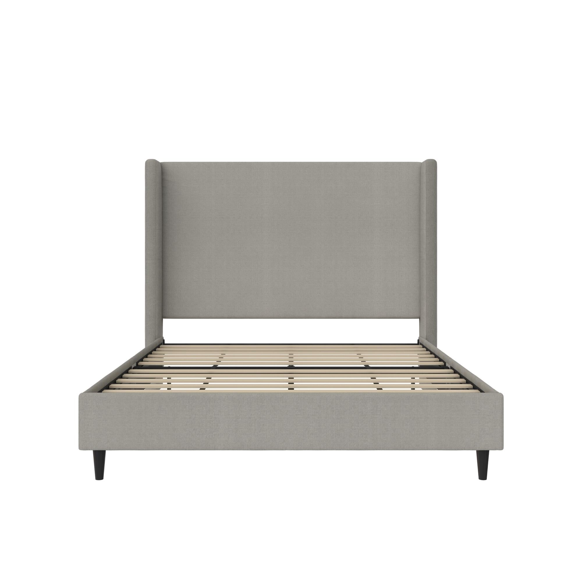 DHP Eveline Upholstered Wingback Bed - Textured Gray Canvas - Queen