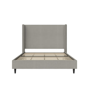 DHP Eveline Upholstered Wingback Bed - Textured Gray Canvas - Queen