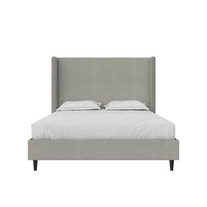 DHP Eveline Upholstered Wingback Bed - Textured Gray Canvas - Queen