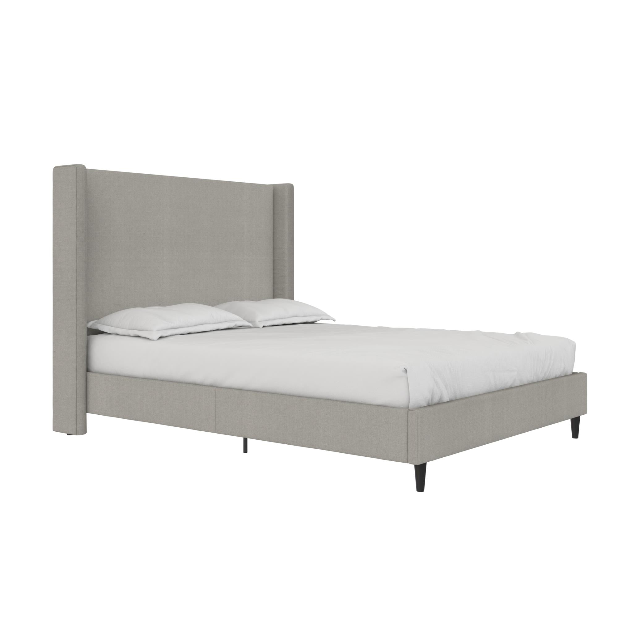 DHP Eveline Upholstered Wingback Bed - Textured Gray Canvas - Queen