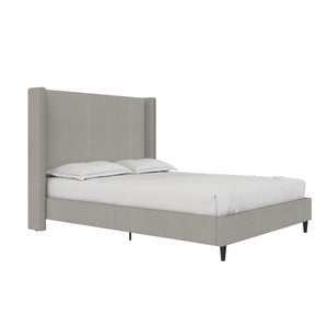 DHP Eveline Upholstered Wingback Bed - Textured Gray Canvas - Queen