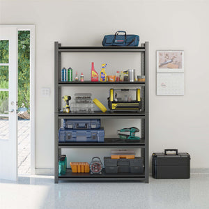 Systembuild Evolution Rack-Tite 5-Shelf Toolless Steel Frame Garage Storage Shelving Unit - Pewter