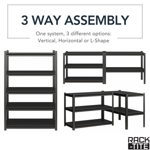 Systembuild Evolution Rack-Tite 5-Shelf Toolless Steel Frame Garage Storage Shelving Unit - Pewter