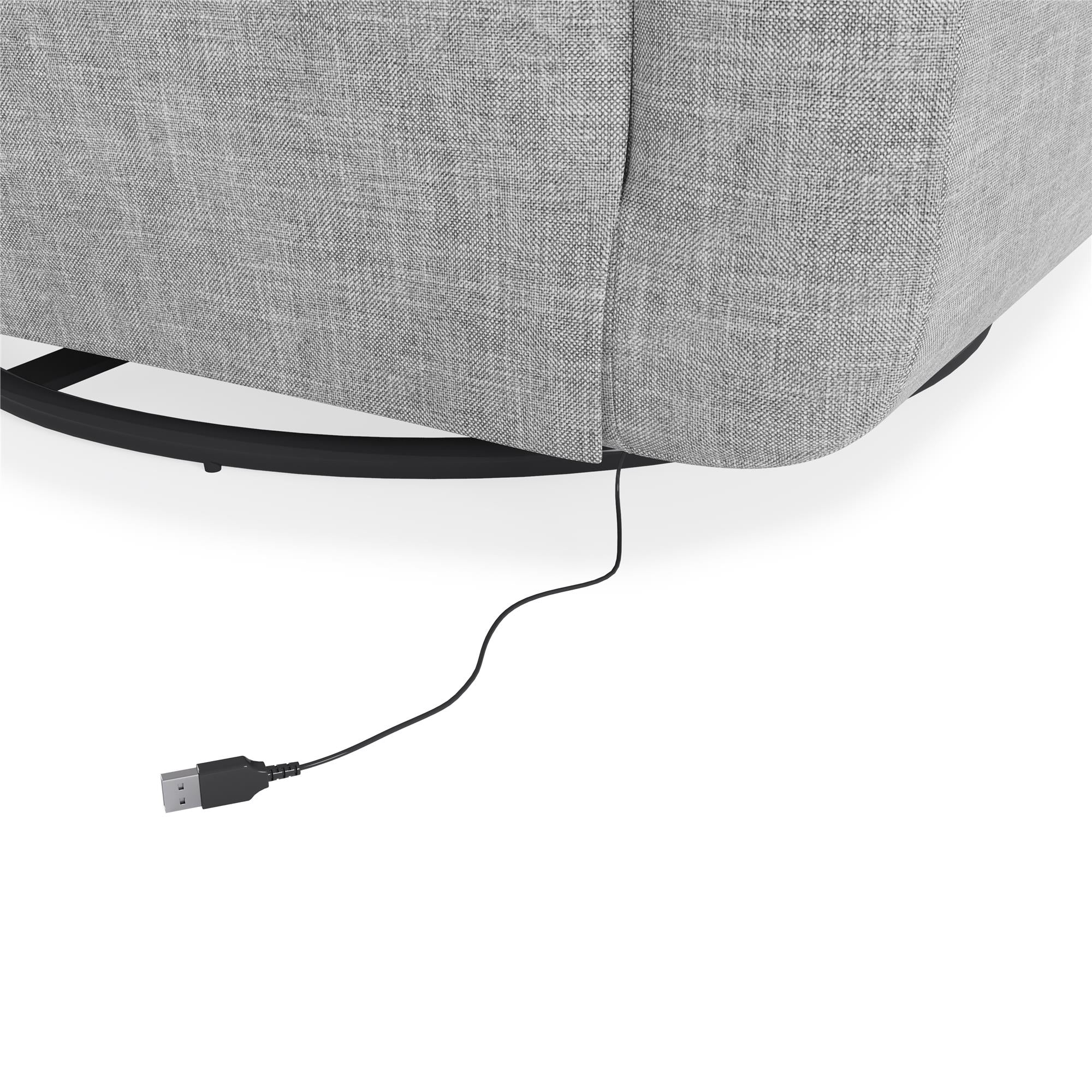 DHP Step Swivel Accent Chair with USB - Light Gray