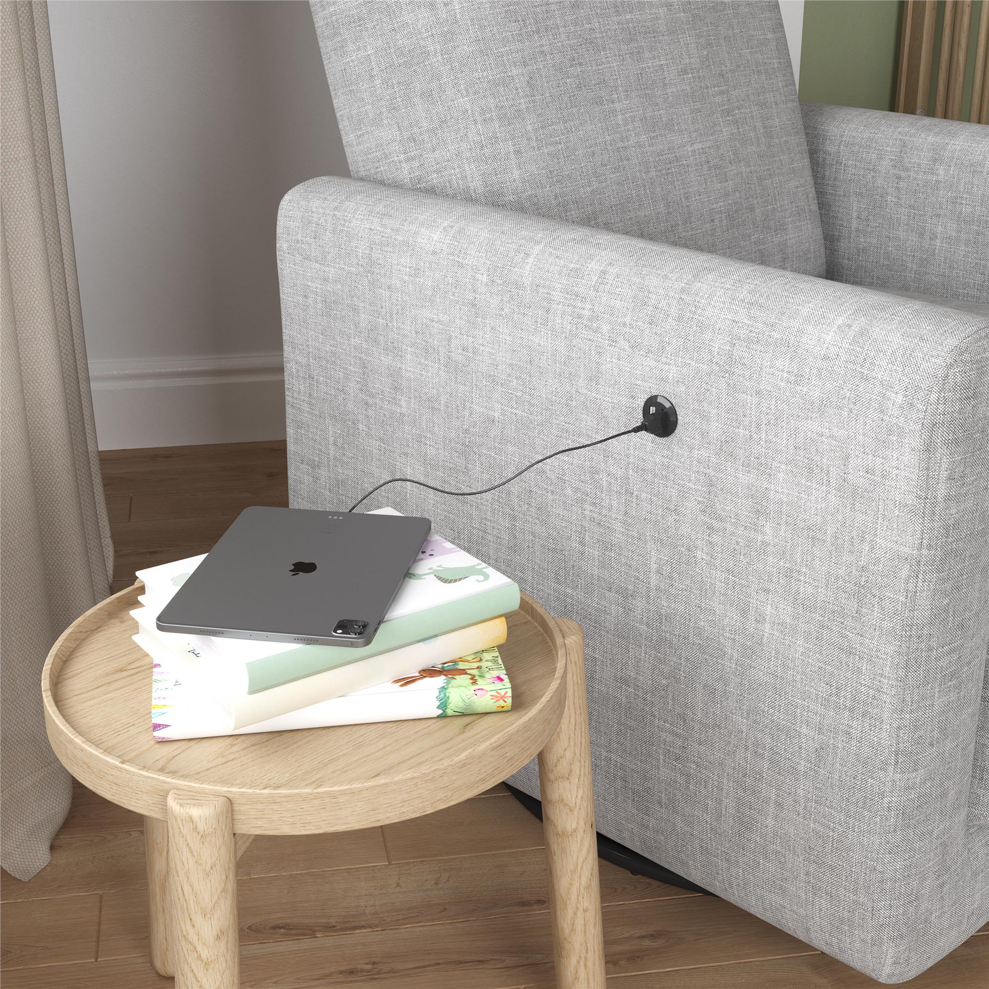 DHP Step Swivel Accent Chair with USB - Light Gray