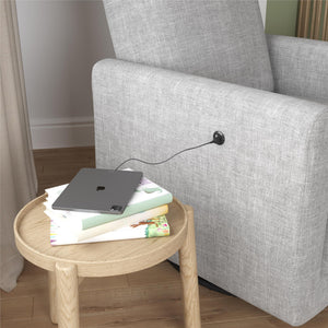 DHP Step Swivel Accent Chair with USB - Light Gray