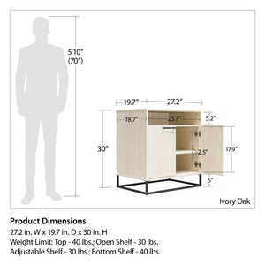 Novogratz Kelly 2 Door Accent Cabinet - Ivory Oak