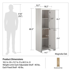 Ameriwood Home Lincoln Single Door Pantry  - Natural