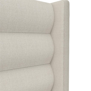 Novogratz Louis Upholstered Wingback Bed - Textured Ivory Canvas - Queen
