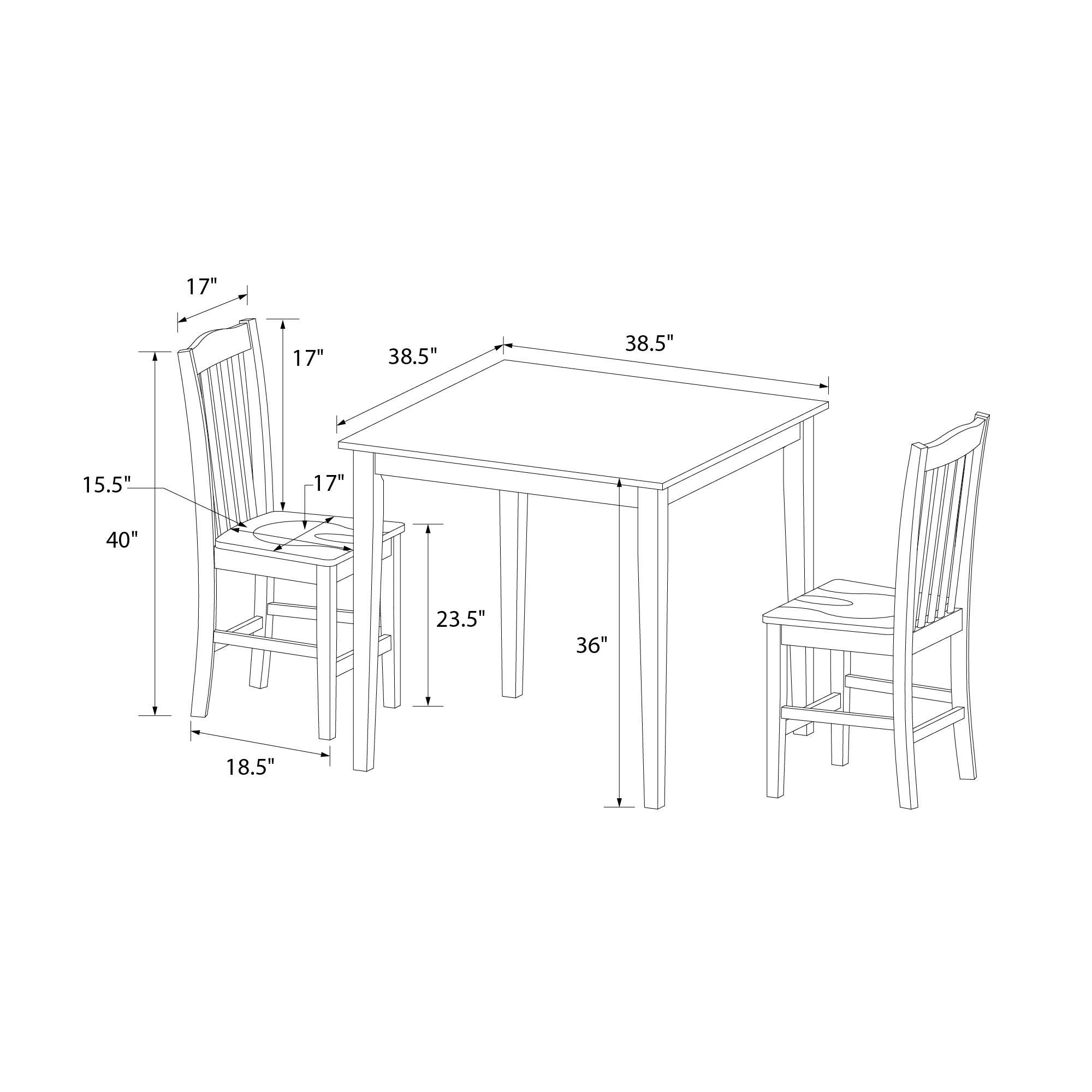 DHP Shiloh 3-Piece Counter Height Dining Set - Rustic Brown