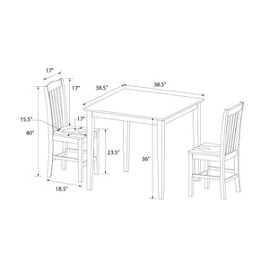 DHP Shiloh 3-Piece Counter Height Dining Set - Rustic Brown