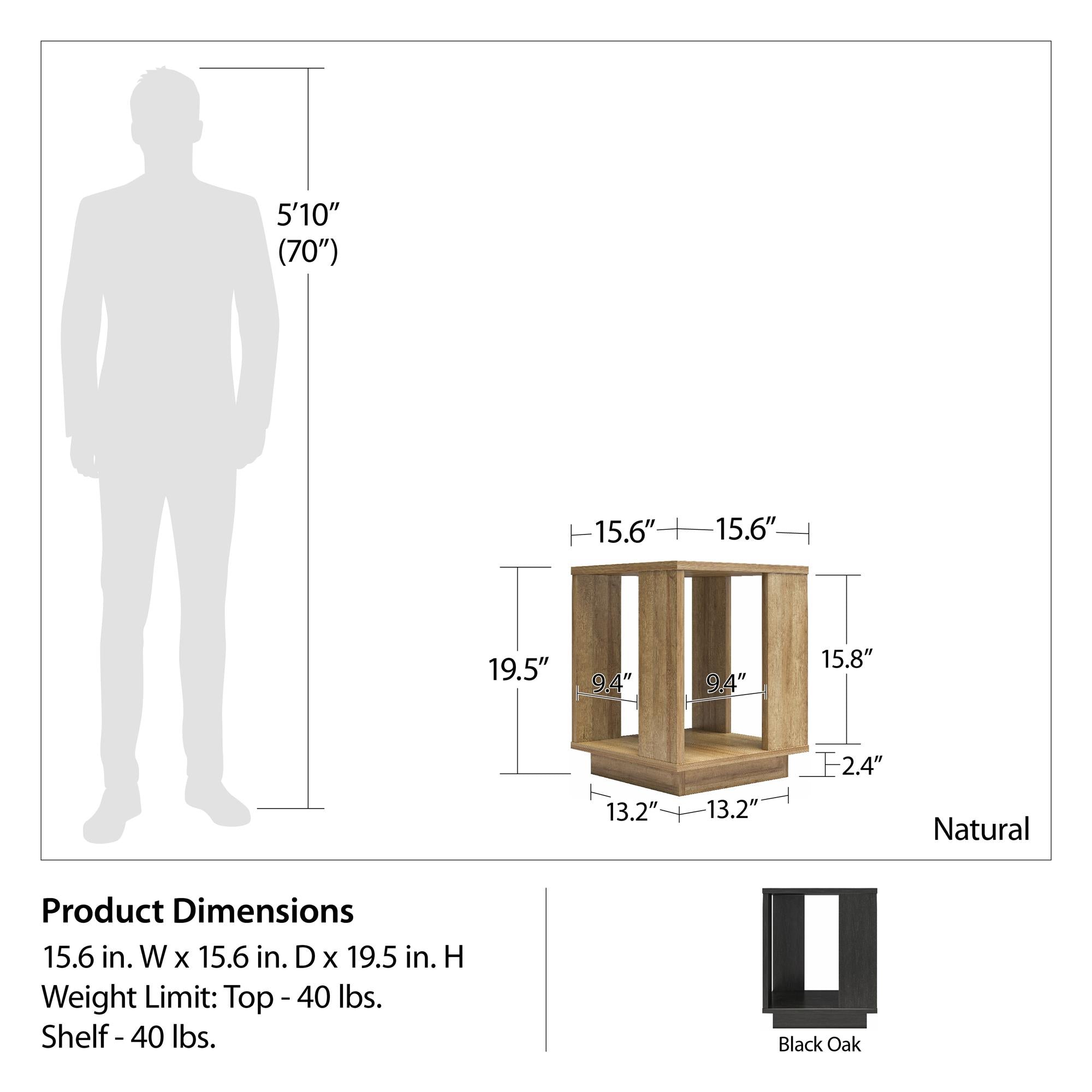 Ameriwood Home Knowle Contemporary Side Table - Natural