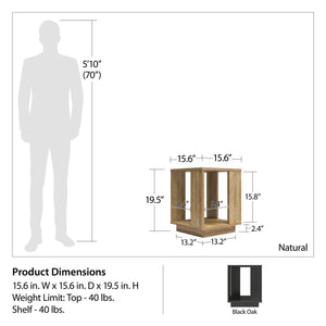 Ameriwood Home Knowle Contemporary Side Table - Natural