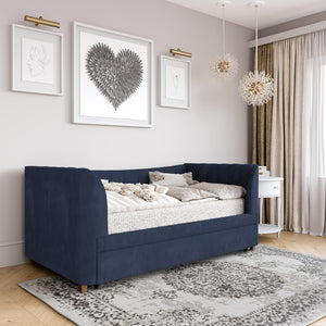 Max & Finn Valentina Upholstered Daybed and Trundle - Blue - Twin