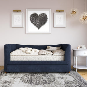 Max & Finn Valentina Upholstered Daybed and Trundle - Blue - Twin