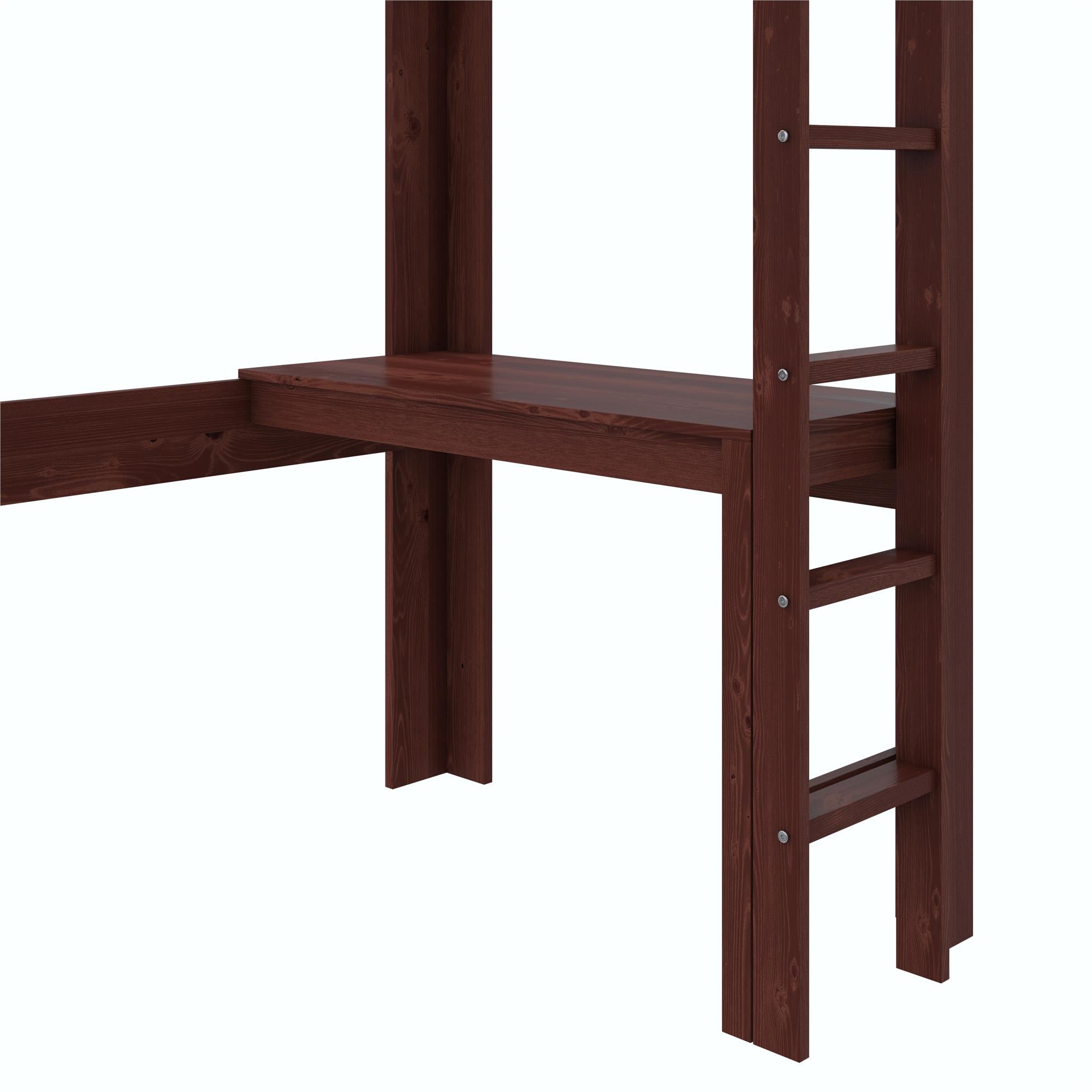 DHP Jaymee Kids' Wood Loft Bed with Desk - Deep Walnut - Twin