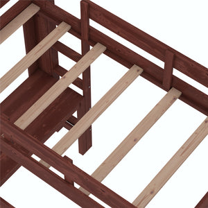 DHP Jaymee Kids' Wood Loft Bed with Desk - Deep Walnut - Twin