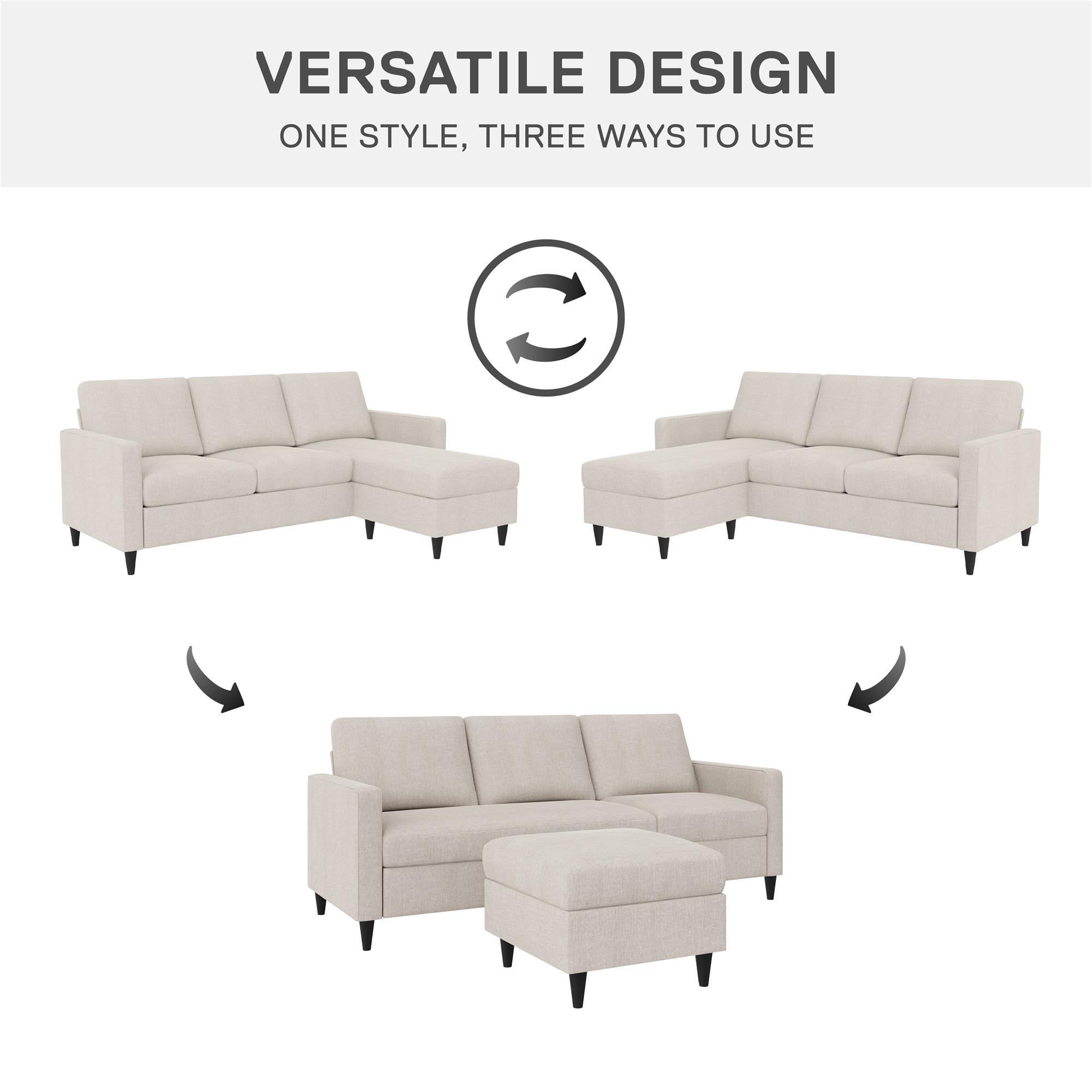 DHP Cooper Sectional Sofa - Beige
