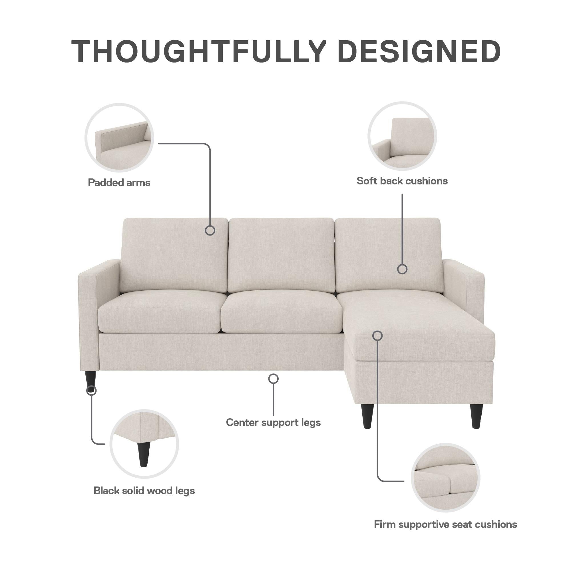 DHP Cooper Sectional Sofa - Beige