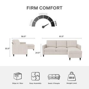 DHP Cooper Sectional Sofa - Beige